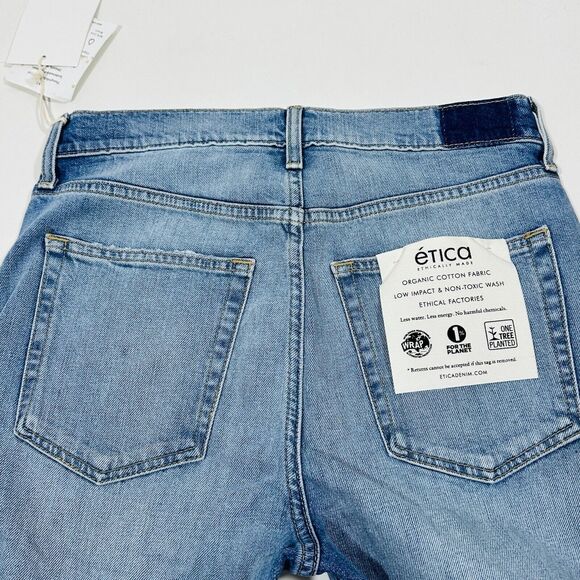 ETICA Anya High Rise Modern Flare Blue Jeans In River Cliff Size 29x32 NWT $239 - Picture 6 of 12